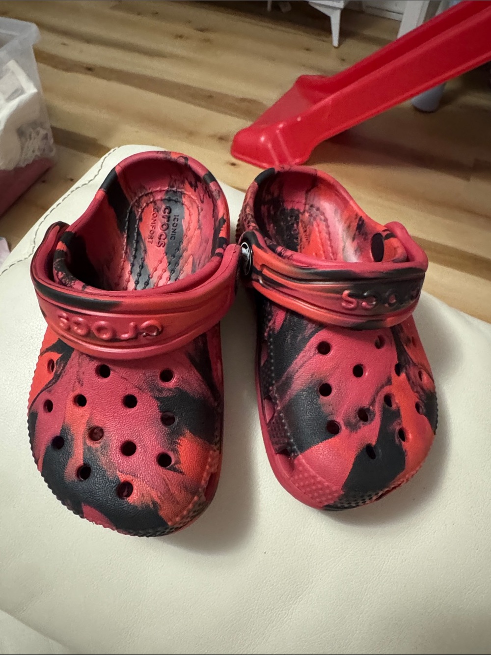 Crocs Kids Red & Black Clog Shoes - Style